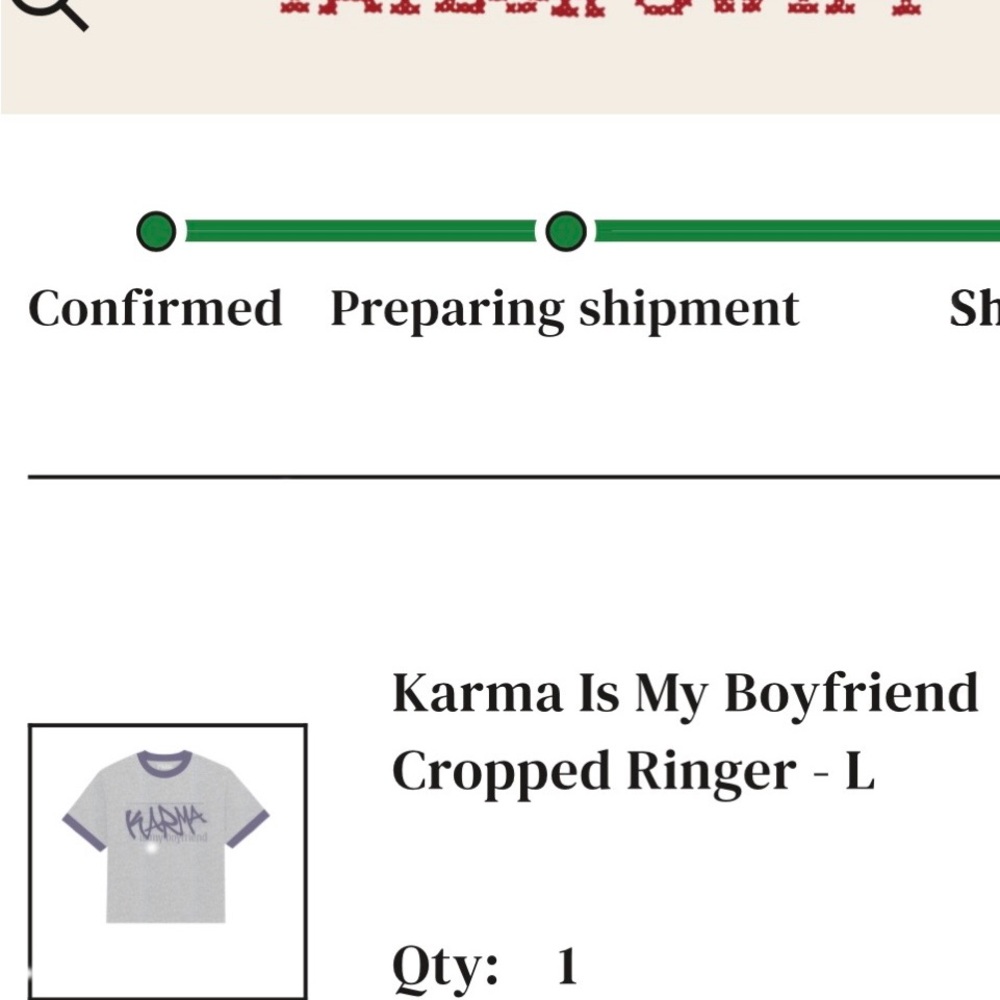 Taylor Swift Midnights Karma is My Boyfriend cropped ringer tee